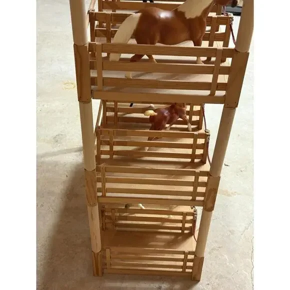 Vintage 1990s Wooden Deluxe 3-Tier Breyer Stable Barn Structure with 9 Stalls - Picture 7 of 12